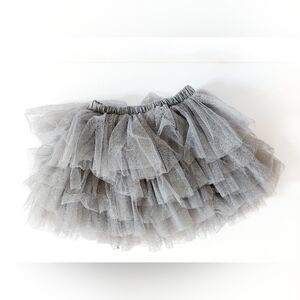 Grey Tiered Tutu Skirt Size 120 4t-5t Dance Frilly Wedding‎